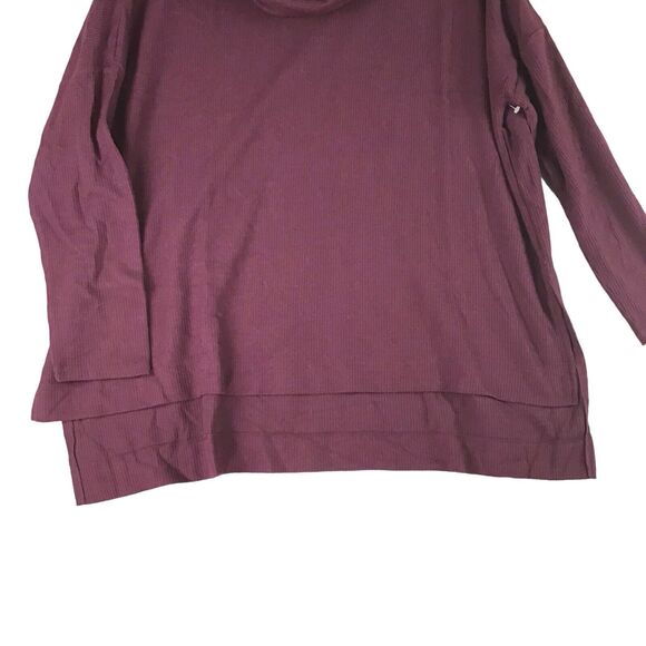 Ady P Womens Medium Oversized Tunic Sweater Maroon Cowl Neck High Low Hem NWOT - Picture 7 of 14